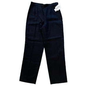 Rafaella 100% Linen Black Dress Pants Size 10 NWT Straight Leg Trousers Lined